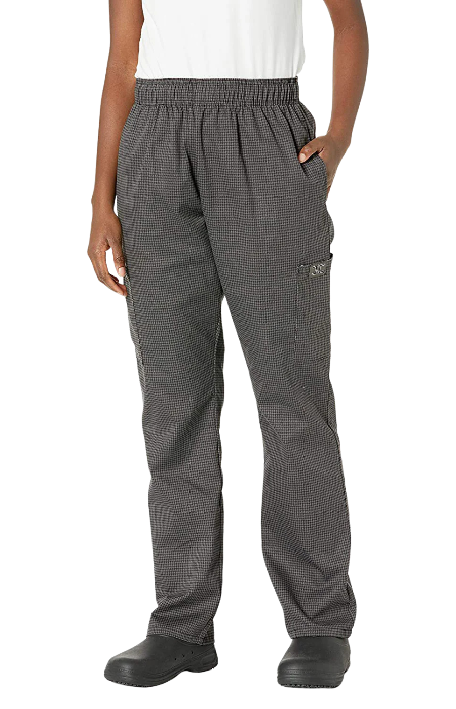 Pantalón Unisex Chef Code Con Jareta y 5 Bolsas Houndstooth Charcoal