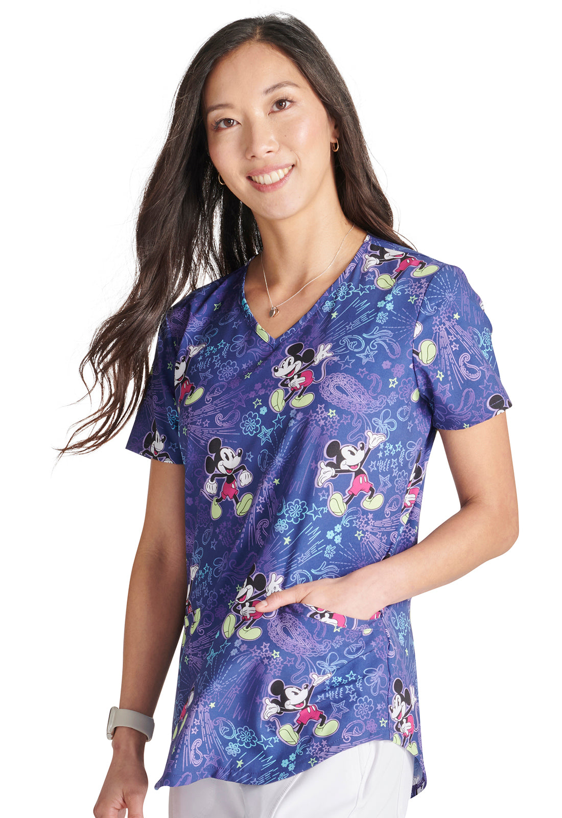 PFA Filipina Mujer Cherokee Tooniforms Mod.TF737MKBN Mickey Mouse