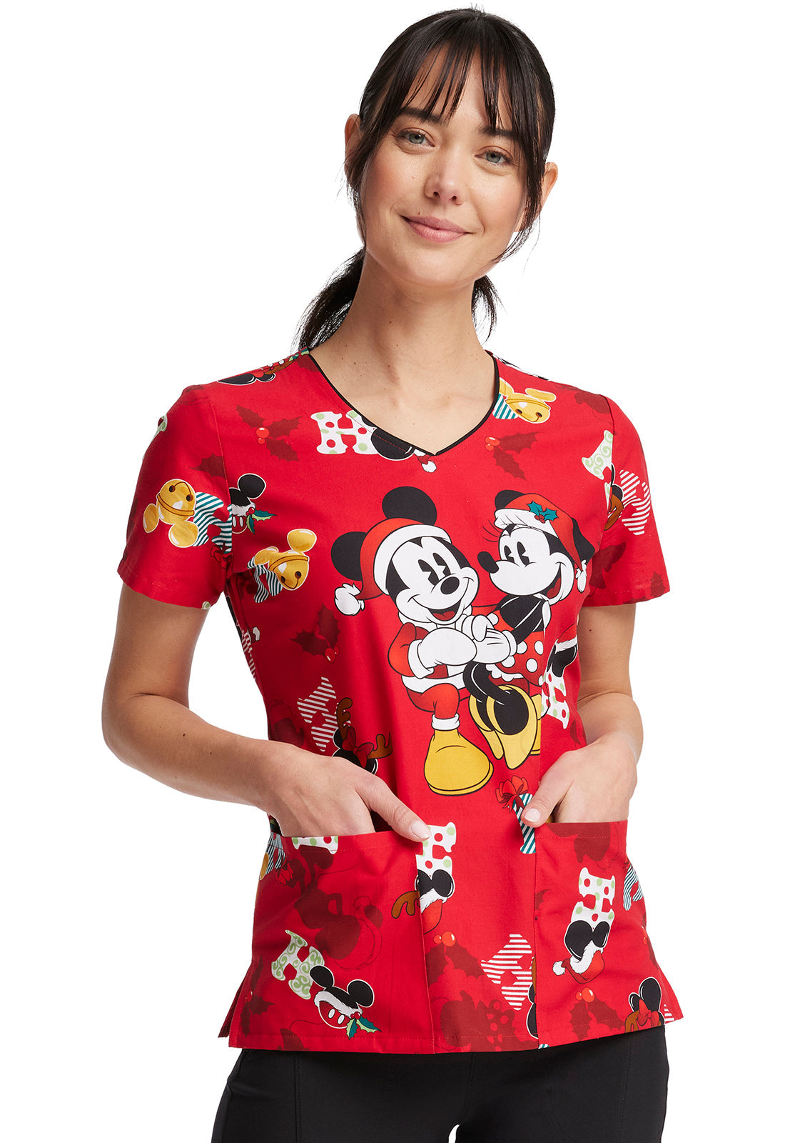 NAVIDAD Filipina Mujer Cherokee Tooniforms Mod.TF614MKKH Mickey y Minnie