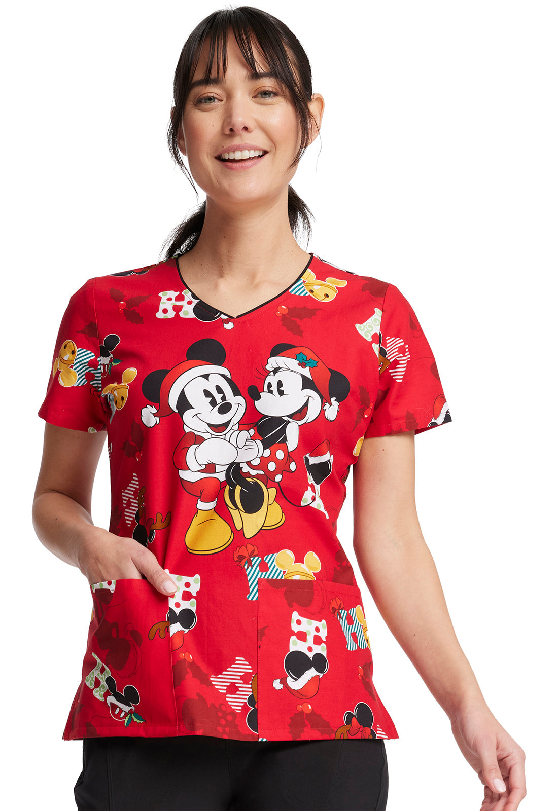 NAVIDAD Filipina Mujer Cherokee Tooniforms Mod.TF614MKKH Mickey y Minnie