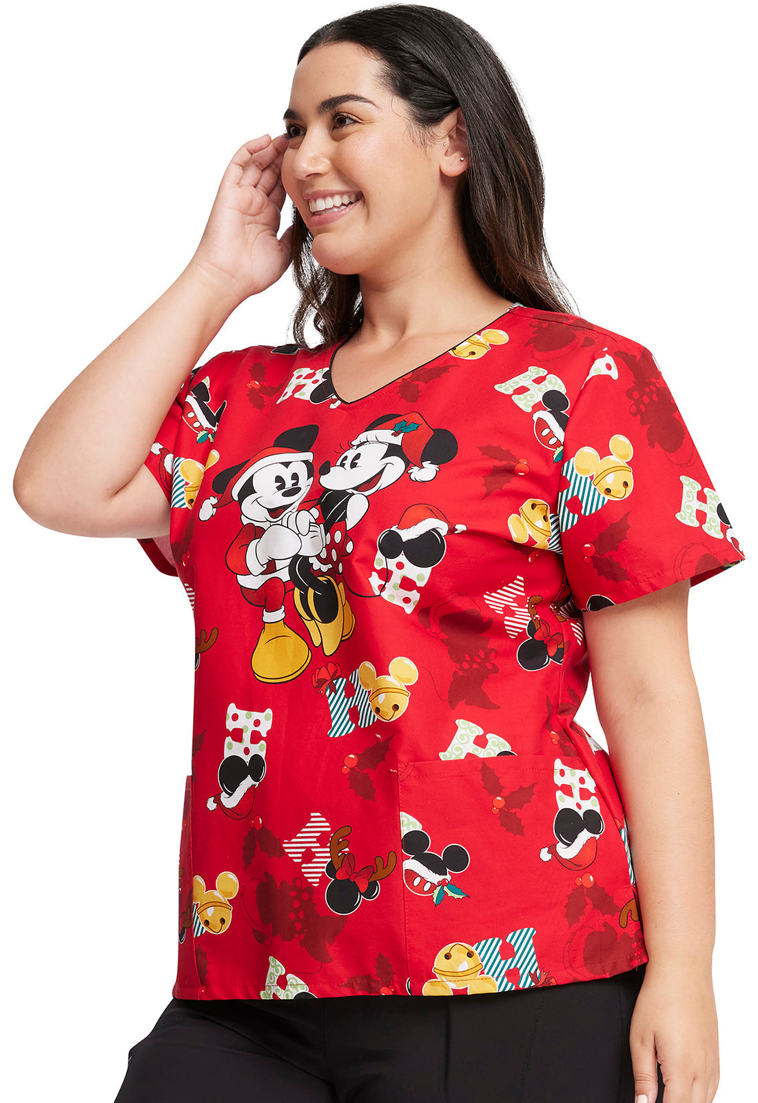 NAVIDAD Filipina Mujer Cherokee Tooniforms Mod.TF614MKKH Mickey y Minnie