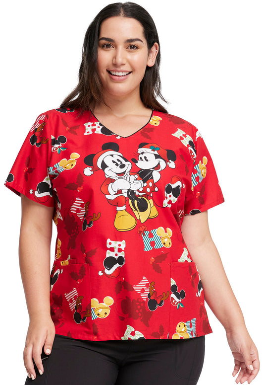 NAVIDAD Filipina Mujer Cherokee Tooniforms Mod.TF614MKKH Mickey y Minnie