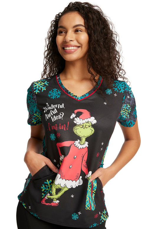 NAVIDAD PFA Filipina Mujer Cherokee Tooniforms Mod.TF743SEIM Grinch