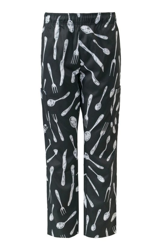 Pantalón Unisex Chef Code Con Jareta y 5 Bolsas Knife & Fork