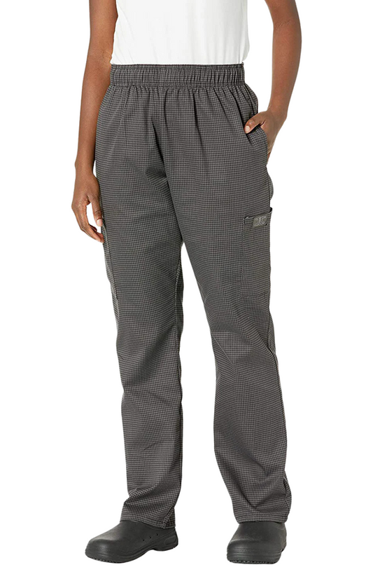 Pantalón Unisex Chef Code Con Jareta y 5 Bolsas Houndstooth Charcoal