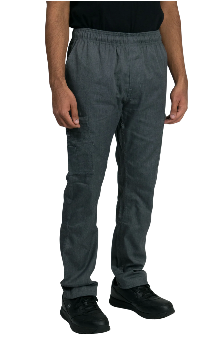 Pantalón Unisex Chef Code Slim Fit Con Cintura Elástica, Zipper y Bolsillos Cargo Heather Charcoal