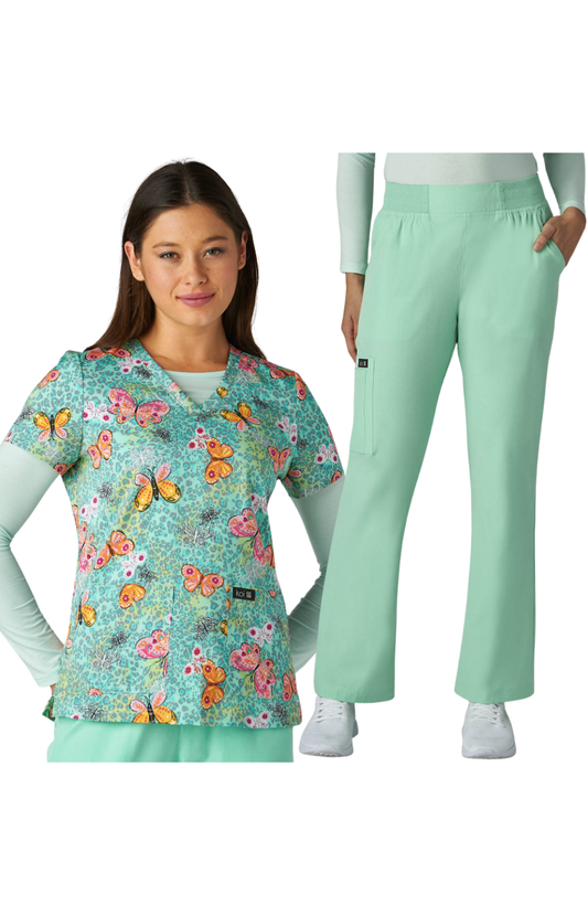 SPRING26 Conj. Mujer Koi Basics Mod. Leslie Wild Butterflies / Wrenlee Jelly Mint