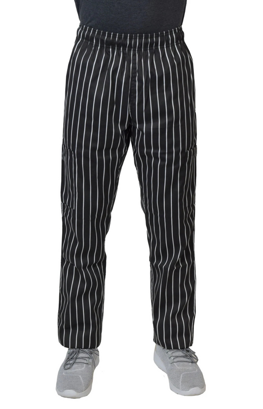 Pantalón Unisex Chef Code Con Jareta y 5 Bolsas Chalkstripe