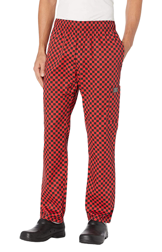 Pantalón Unisex Chef Code Con Jareta y 5 Bolsas Checkered Red