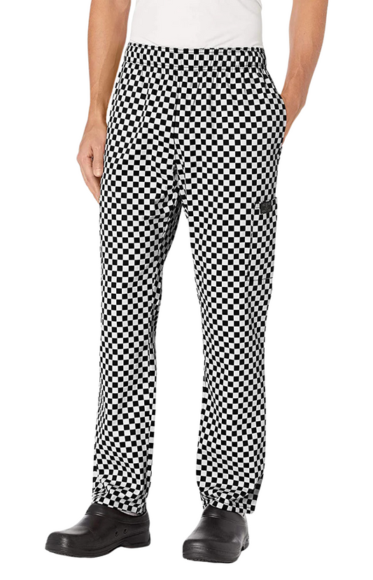 Pantalón Unisex Chef Code Con Jareta y 5 Bolsas Checkered White
