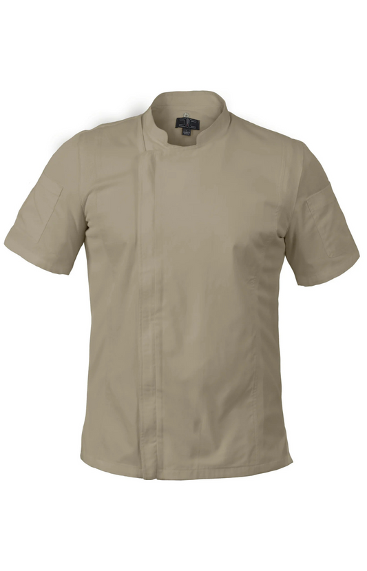 Filipina Unisex Chef Code Mod. Cool Breeze Manga Corta Zipper Khaki