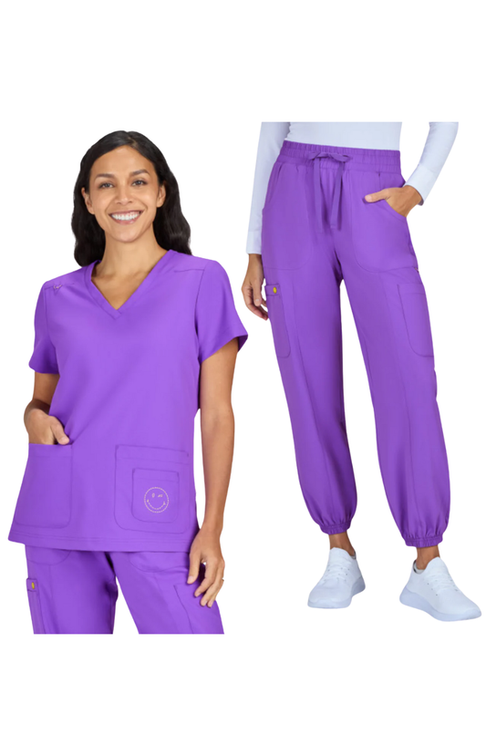 Conj. Mujer Koi X Smiley World Blissful / Jolly Jogger Purple Punch