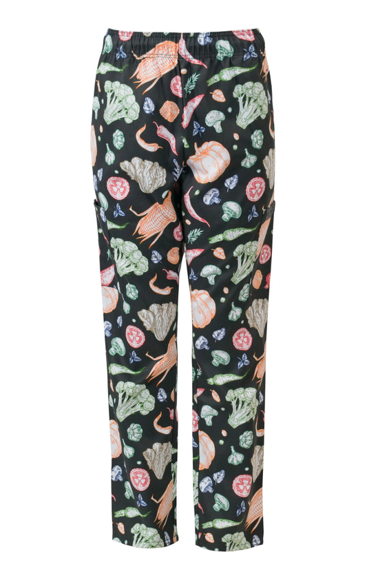 Pantalón Unisex Chef Code Con Jareta y 5 Bolsas Veggie Medley