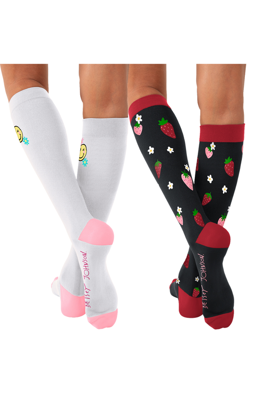 Paquete 2 Calcetas Compresión Mujer Koi Betsey Johnson Mod. Berry Happy