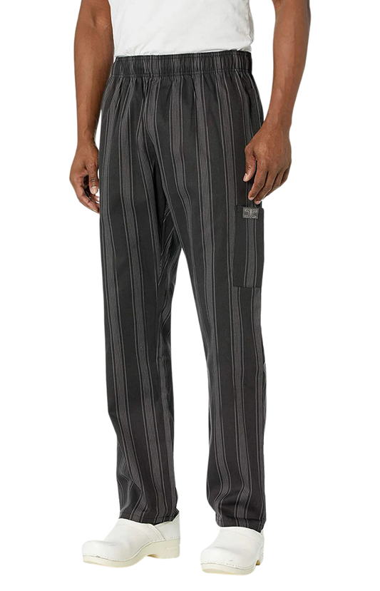Pantalón Unisex Chef Code Con Jareta y 5 Bolsas Triple Stripe Charcoal
