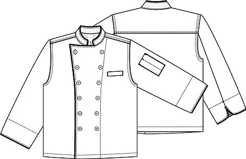 Filipina Dickies Chef Ejecutiva Unisex Mod.DC42B Blanco c/Negro (Anti Fluídos)