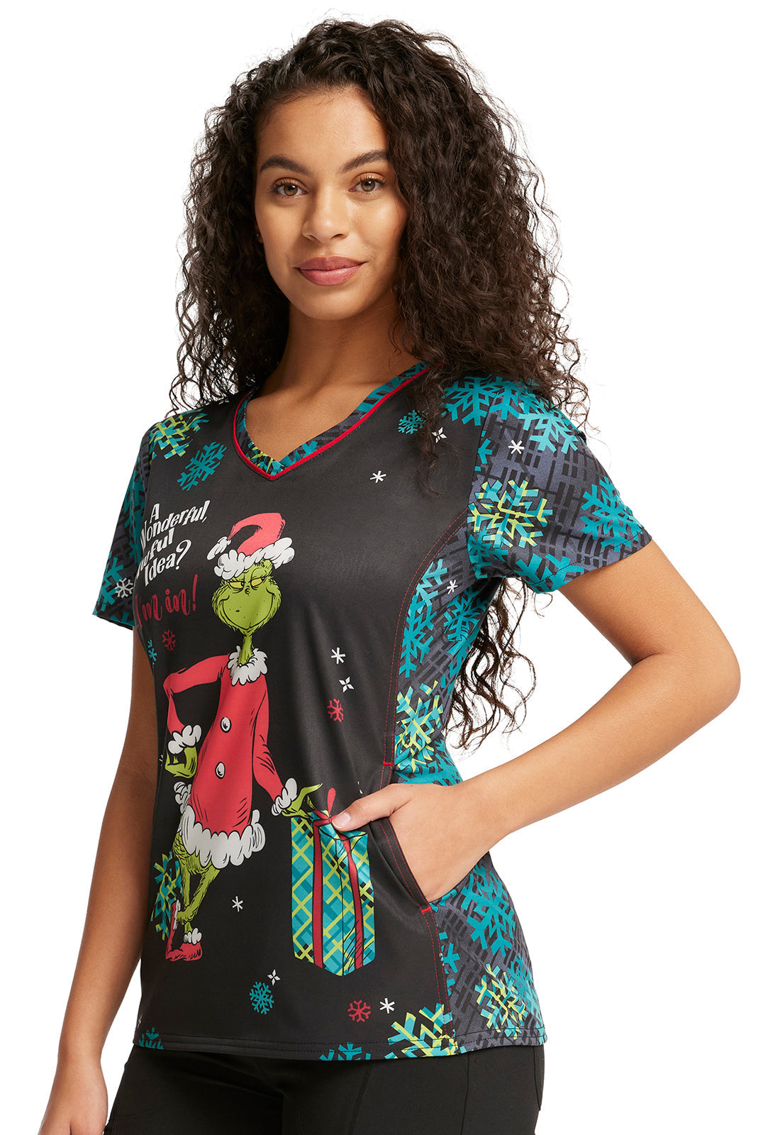 NAVIDAD Filipina Mujer Cherokee Tooniforms Mod.TF743SEIM Grinch