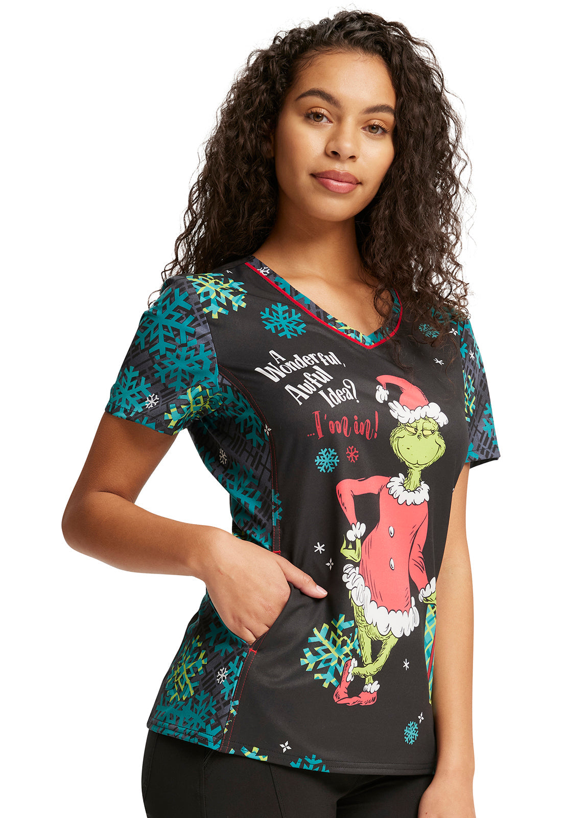 NAVIDAD Filipina Mujer Cherokee Tooniforms Mod.TF743SEIM Grinch